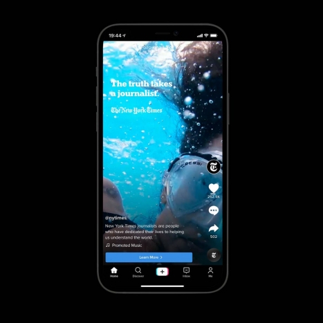 'New York Times' wirbt erstmals auf TikTok - Journalismus aus der Ich-Perspektive: Die neue Marketing-Kampagne der 'New York Times' - Abb.: New York Times Company